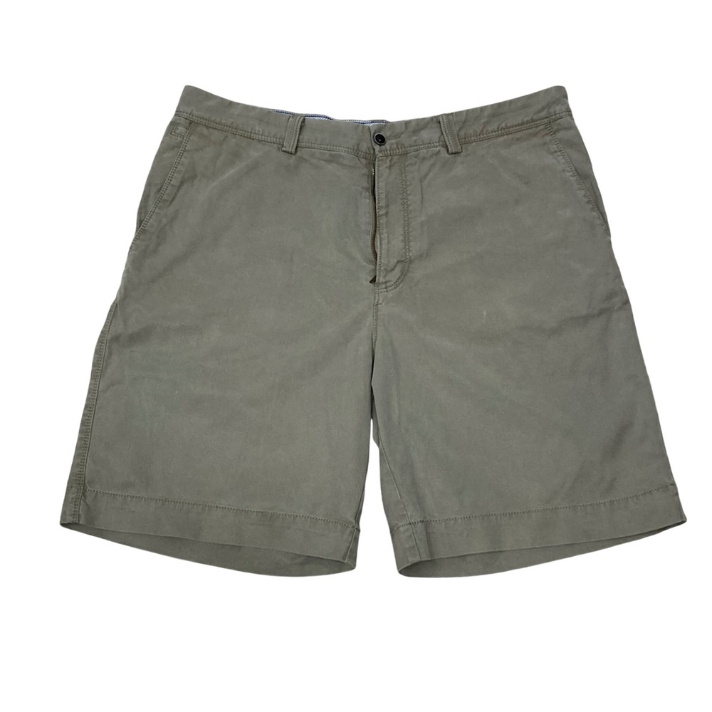 Tommy Bahama Mens Olive Green Chino Shorts Size 35 Cotton Tencel Blend Stretch